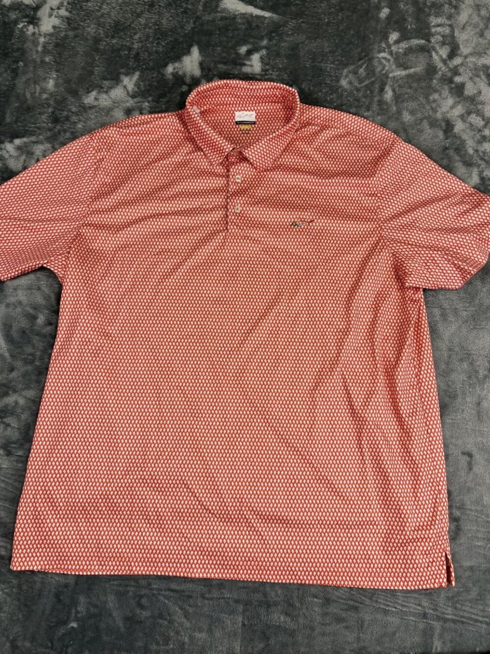 Greg Norman Mens Red & White Diamond Pattern Polo Shirt XXXL